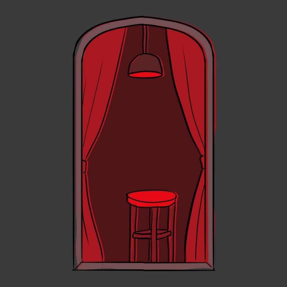Drawing of a Red Light District window