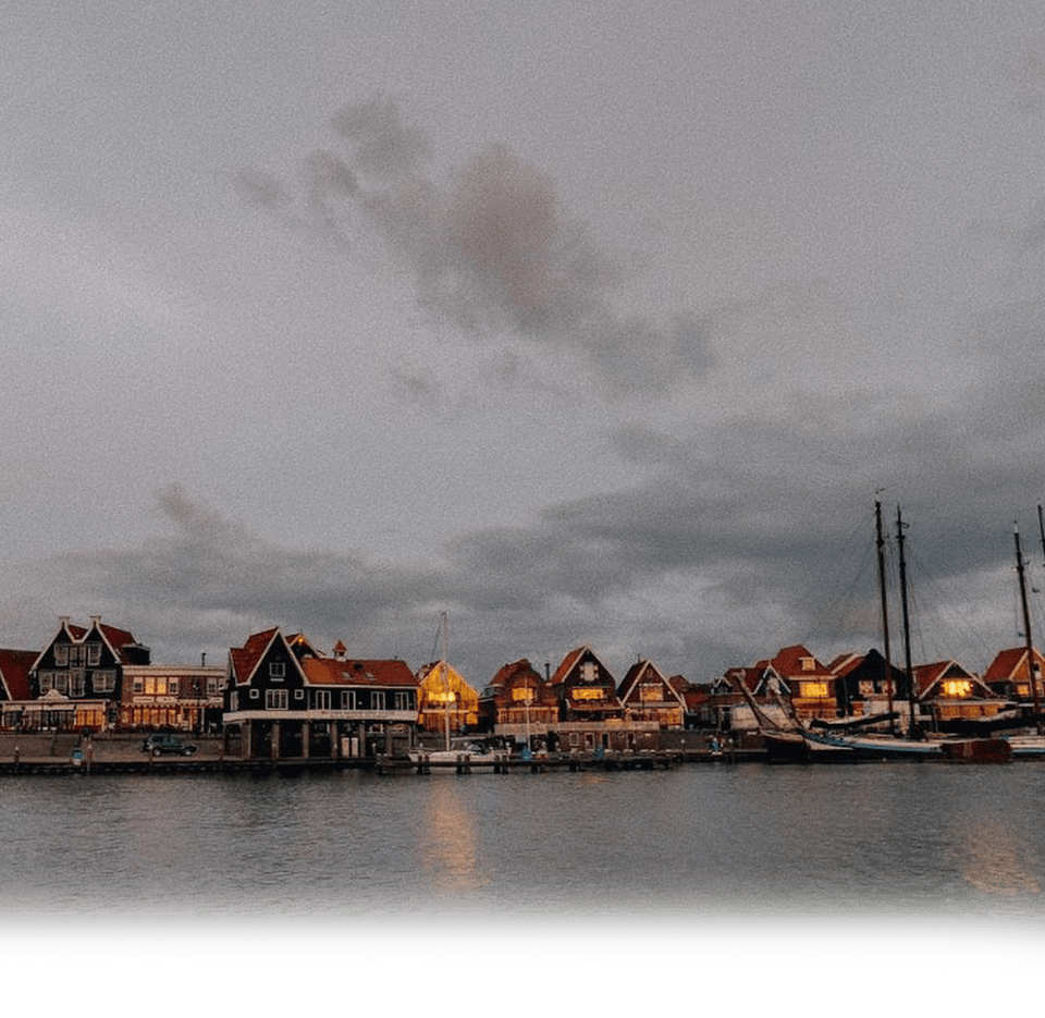 image of a bay in the evening